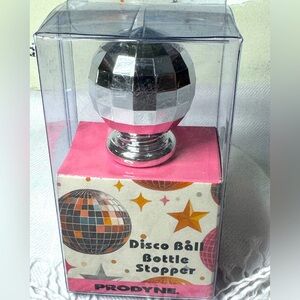 Silver Disco Ball Bottle Stopper